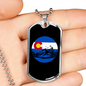 Mountain Riding Circle Cycling Necklace Stainless Steel or 18k Gold Dog Tag 24"-Express Your Love Gifts