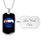 Mountain Riding Circle Cycling Necklace Stainless Steel or 18k Gold Dog Tag 24"-Express Your Love Gifts