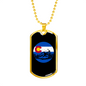 Mountain Riding Circle Cycling Necklace Stainless Steel or 18k Gold Dog Tag 24"-Express Your Love Gifts