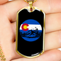 Mountain Riding Circle Cycling Necklace Stainless Steel or 18k Gold Dog Tag 24"-Express Your Love Gifts