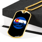 Mountain Riding Circle Cycling Necklace Stainless Steel or 18k Gold Dog Tag 24"-Express Your Love Gifts