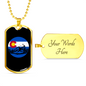 Mountain Riding Circle Cycling Necklace Stainless Steel or 18k Gold Dog Tag 24"-Express Your Love Gifts