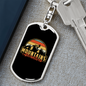 Mountains Adventure Cycling Keychain Stainless Steel or 18k Gold Dog Tag Keyring-Express Your Love Gifts