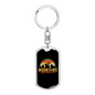 Mountains Adventure Cycling Keychain Stainless Steel or 18k Gold Dog Tag Keyring-Express Your Love Gifts