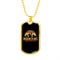 Mountains Adventure Cycling Necklace Stainless Steel or 18k Gold Dog Tag 24"-Express Your Love Gifts