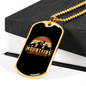 Mountains Adventure Cycling Necklace Stainless Steel or 18k Gold Dog Tag 24"-Express Your Love Gifts