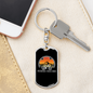 Mountains Trails Bikes Cycling Keychain Stainless Steel or 18k Gold Dog Tag Keyring-Express Your Love Gifts