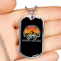 Mountains Trails Bikes Cycling Necklace Stainless Steel or 18k Gold Dog Tag 24"-Express Your Love Gifts
