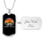 Mountains Trails Bikes Cycling Necklace Stainless Steel or 18k Gold Dog Tag 24"-Express Your Love Gifts