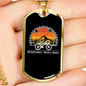 Mountains Trails Bikes Cycling Necklace Stainless Steel or 18k Gold Dog Tag 24"-Express Your Love Gifts