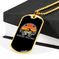 Mountains Trails Bikes Cycling Necklace Stainless Steel or 18k Gold Dog Tag 24"-Express Your Love Gifts