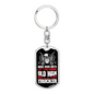 Move Over Boys Swivel Trucker Keychain Dog Tag Stainless Steel or 18k Gold-Express Your Love Gifts