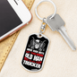 Move Over Boys Swivel Trucker Keychain Dog Tag Stainless Steel or 18k Gold-Express Your Love Gifts
