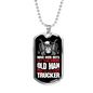 Move Over Boys Trucker Dog Tag Stainless Steel or 18k Gold 24" Chain-Express Your Love Gifts