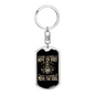 Move The Body Biker Keychain Stainless Steel or 18k Gold Dog Tag Keyring-Express Your Love Gifts