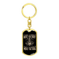 Move The Body Biker Keychain Stainless Steel or 18k Gold Dog Tag Keyring-Express Your Love Gifts