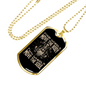Move The Body Biker Necklace Stainless Steel or 18k Gold Dog Tag 24"-Express Your Love Gifts
