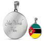 Mozambique Flag Necklace Circle Pendant Stainless Steel or 18k Gold 18-22"-Express Your Love Gifts