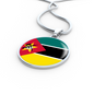 Mozambique Flag Necklace Circle Pendant Stainless Steel or 18k Gold 18-22"-Express Your Love Gifts