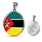 Mozambique Flag Necklace Circle Pendant Stainless Steel or 18k Gold 18-22"-Express Your Love Gifts