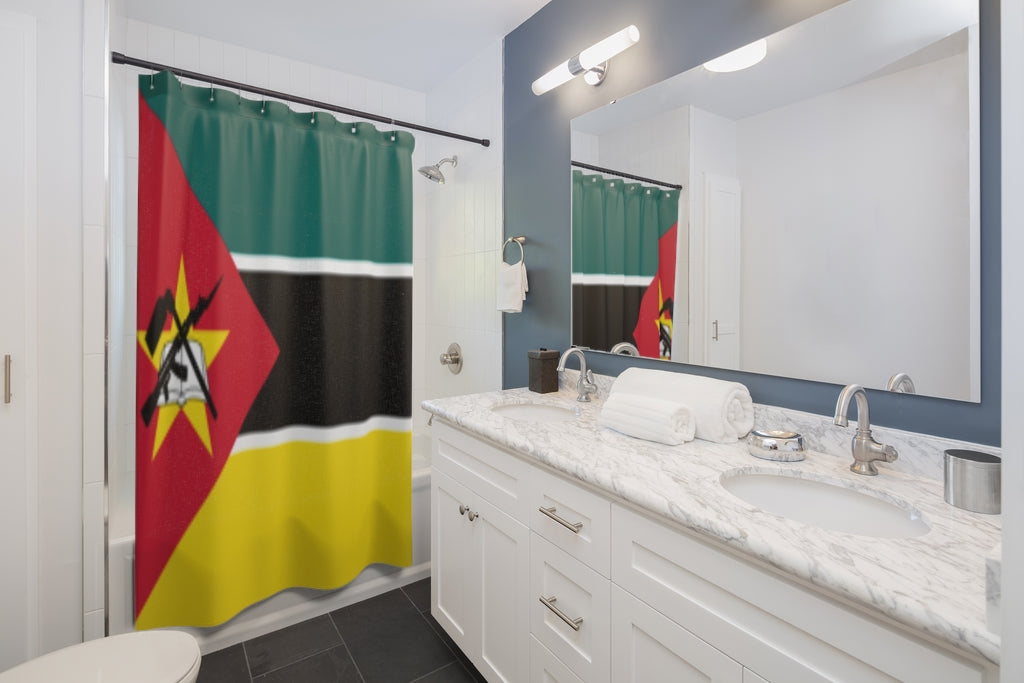 Mozambique Flag Stylish Design 71" x 74" Elegant Waterproof Shower Curtain for a Spa-like Bathroom Paradise Exceptional Craftsmanship-Express Your Love Gifts