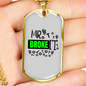 Mr Broke It Woodworker Dog Tag Stainless Steel or 18k Gold W 24"-Express Your Love Gifts