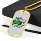 Mr Broke It Woodworker Dog Tag Stainless Steel or 18k Gold W 24"-Express Your Love Gifts