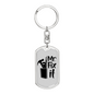 Mr Fix It Swivel Keychain Woodworker Dog Tag Stainless Steel or 18k Gold-Express Your Love Gifts