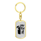 Mr Fix It Swivel Keychain Woodworker Dog Tag Stainless Steel or 18k Gold-Express Your Love Gifts