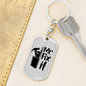 Mr Fix It Swivel Keychain Woodworker Dog Tag Stainless Steel or 18k Gold-Express Your Love Gifts