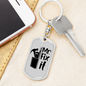 Mr Fix It Swivel Keychain Woodworker Dog Tag Stainless Steel or 18k Gold-Express Your Love Gifts
