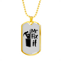 Mr Fix It Woodworker Dog Tag Stainless Steel or 18k Gold W 24"-Express Your Love Gifts