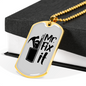 Mr Fix It Woodworker Dog Tag Stainless Steel or 18k Gold W 24"-Express Your Love Gifts