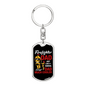 Much Cooler Firefighter Dad Keychain Stainless Steel or 18k Gold Dog Tag Keyring-Express Your Love Gifts