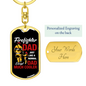 Much Cooler Firefighter Dad Keychain Stainless Steel or 18k Gold Dog Tag Keyring-Express Your Love Gifts