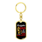 Much Cooler Firefighter Dad Keychain Stainless Steel or 18k Gold Dog Tag Keyring-Express Your Love Gifts