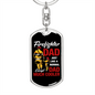 Much Cooler Firefighter Dad Keychain Stainless Steel or 18k Gold Dog Tag Keyring-Express Your Love Gifts