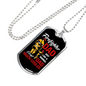 Much Cooler Firefighter Dad Necklace Stainless Steel or 18k Gold Dog Tag 24" Chain-Express Your Love Gifts