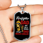 Much Cooler Firefighter Dad Necklace Stainless Steel or 18k Gold Dog Tag 24" Chain-Express Your Love Gifts