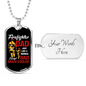 Much Cooler Firefighter Dad Necklace Stainless Steel or 18k Gold Dog Tag 24" Chain-Express Your Love Gifts