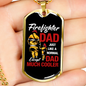 Much Cooler Firefighter Dad Necklace Stainless Steel or 18k Gold Dog Tag 24" Chain-Express Your Love Gifts