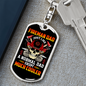 Much Cooler Fireman Dad Firefighter Keychain Stainless Steel or 18k Gold Dog Tag Keyring-Express Your Love Gifts