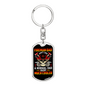 Much Cooler Fireman Dad Firefighter Keychain Stainless Steel or 18k Gold Dog Tag Keyring-Express Your Love Gifts