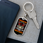 Much Cooler Fireman Dad Firefighter Keychain Stainless Steel or 18k Gold Dog Tag Keyring-Express Your Love Gifts