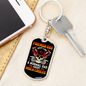 Much Cooler Fireman Dad Firefighter Keychain Stainless Steel or 18k Gold Dog Tag Keyring-Express Your Love Gifts