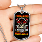 Much Cooler Fireman Dad Necklace Stainless Steel or 18k Gold Dog Tag 24" Chain-Express Your Love Gifts