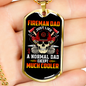 Much Cooler Fireman Dad Necklace Stainless Steel or 18k Gold Dog Tag 24" Chain-Express Your Love Gifts