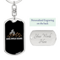 Mud Sweat Gears Cycling Keychain Stainless Steel or 18k Gold Dog Tag Keyring-Express Your Love Gifts