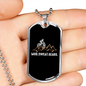 Mud Sweat Gears Cycling Necklace Stainless Steel or 18k Gold Dog Tag 24"-Express Your Love Gifts