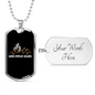 Mud Sweat Gears Cycling Necklace Stainless Steel or 18k Gold Dog Tag 24"-Express Your Love Gifts